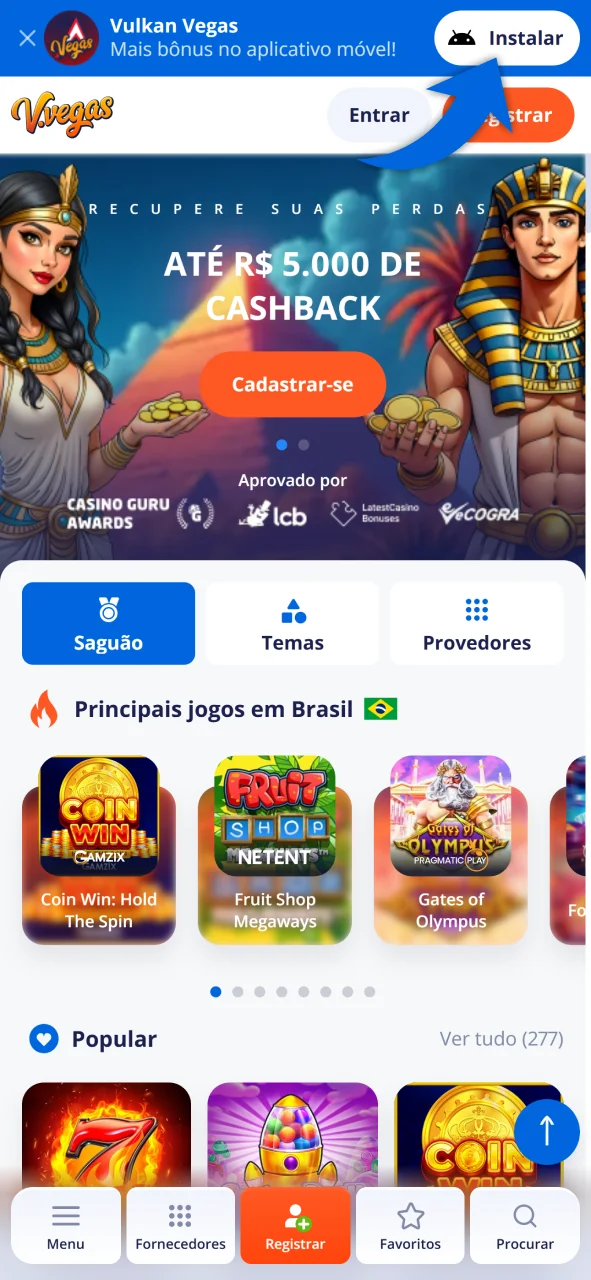 Baixe o arquivo APK do Aplicativo Vulkan Vegas no seu Android.