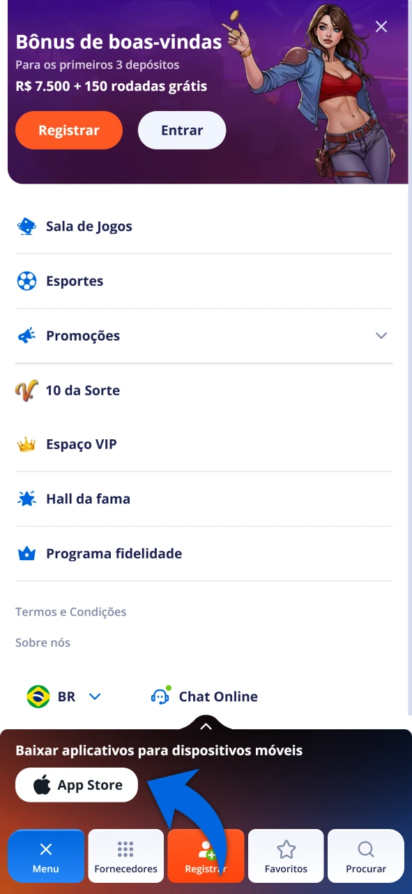 Procure o Aplicativo Vulkan Vegas oficial para iOS na loja oficial.