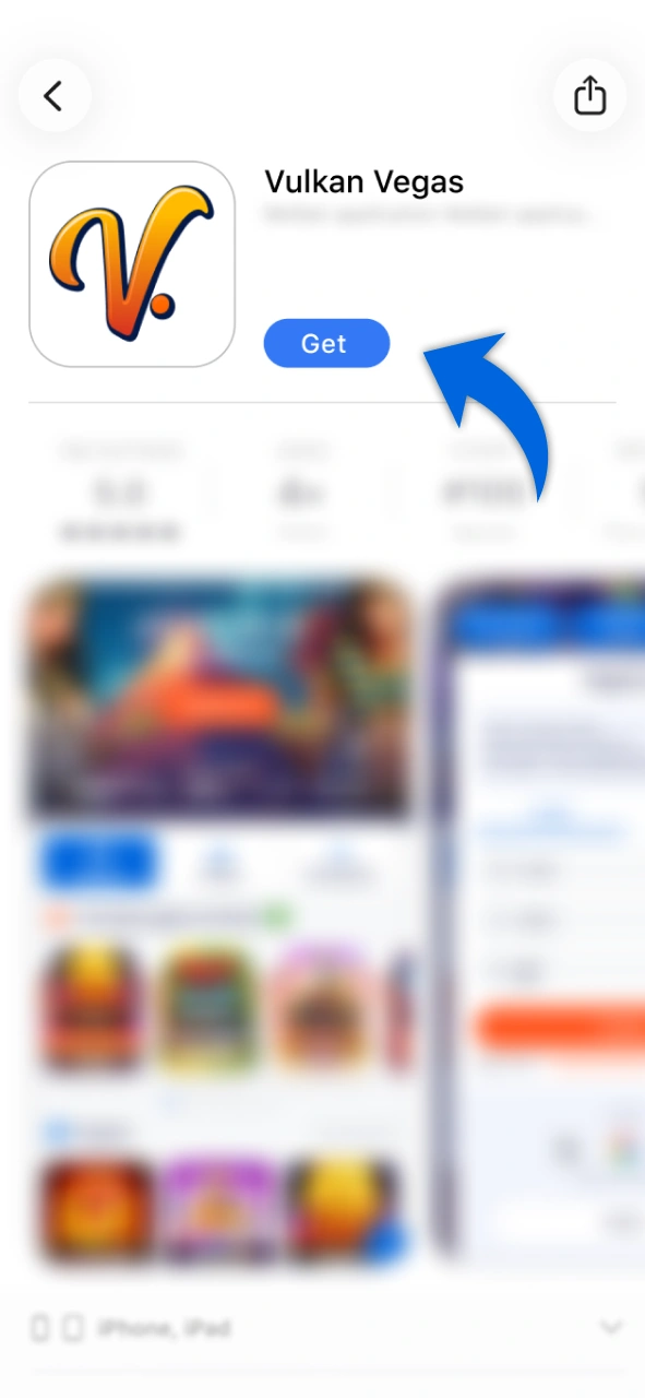 Faça o download e instale o Vulkan Vegas no seu aparelho iOS.