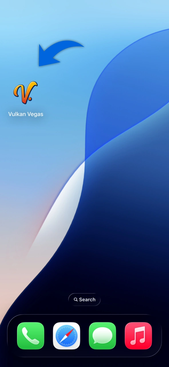 Inicie o Vulkan Vegas no iOS e autorize seu acesso para apostar.