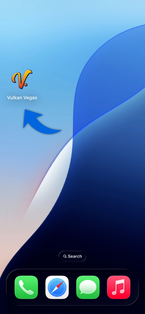 Abra o aplicativo Vulkan Vegas para fazer login.