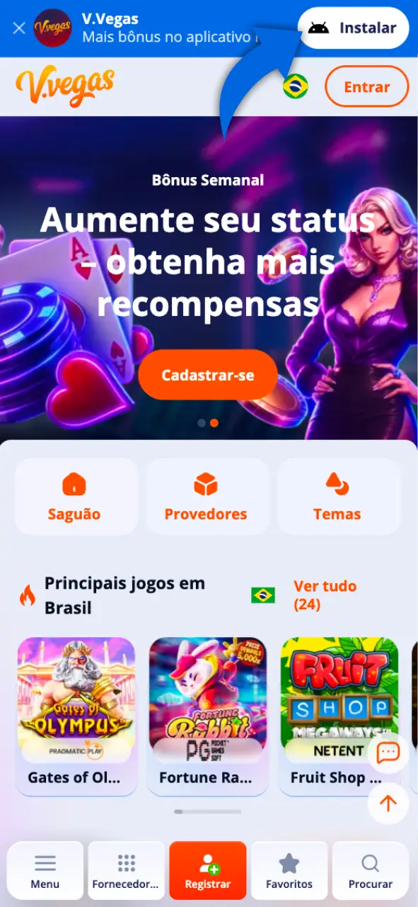 Baixe o arquivo APK do Aplicativo Vulkan Vegas no seu Android.