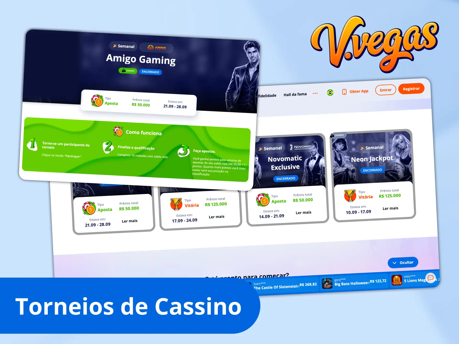 Ganhe mais com os torneios do cassino Vulkan Vegas.