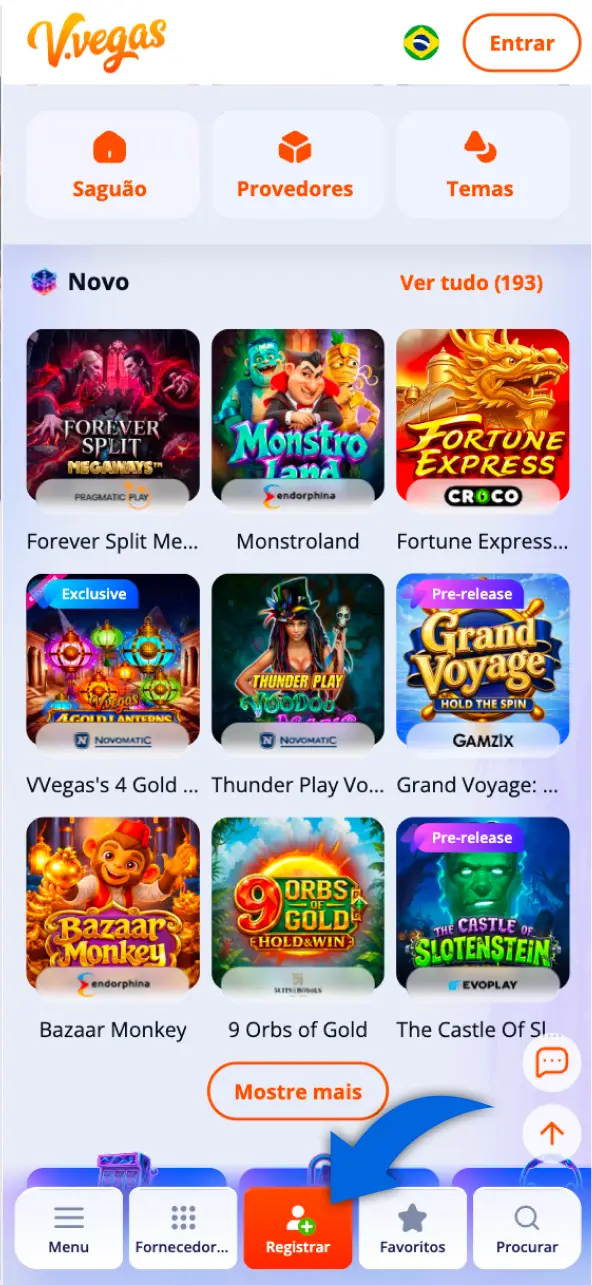 Visite o site oficial para iniciar sua inscrição no Vulkan Vegas.